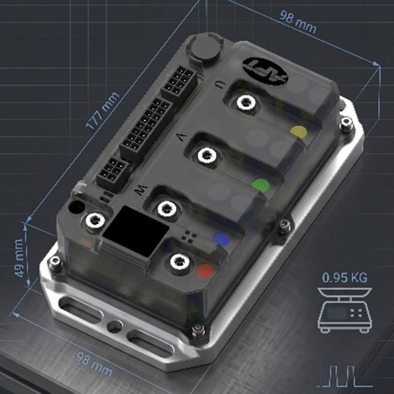 APT W72400 72V 15KW Peak PMSM & BLDC Motor Controller with FOC, Bluetooth, CANBUS